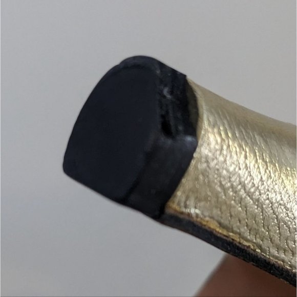 Salvatore Ferragamo Tiffany Slingback Strappy Gold Leather Sandals 8 Vintage - Picture 11 of 14